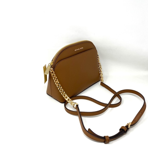 MICHAEL KORS Jet Set Travel Medium Dome Crossbody Brown Leather 35S9GTVC2L - Picture 2 of 7